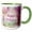 Green/White, variant on 3drose, Colorful Watercolor Roses. Happy Birthday Congratulation Purple Text, 15oz Mug