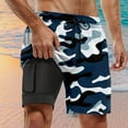 thumbnail image 2 of Men's Swim Trunk Camouflage Print Pattern Quick Dry Swim Shorts Mens Swimsuit Board Shorts With Pockets Navy XL, 2 of 4