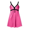 thumbnail image 7 of Blmnix Ladies Dresses Lounge Dress Slip Dress Satin Dress Under Dress Mid-Length Pink V-Neck Sleeveless Adjustable Strap Summer Dresses for Women,Free Size, 7 of 7
