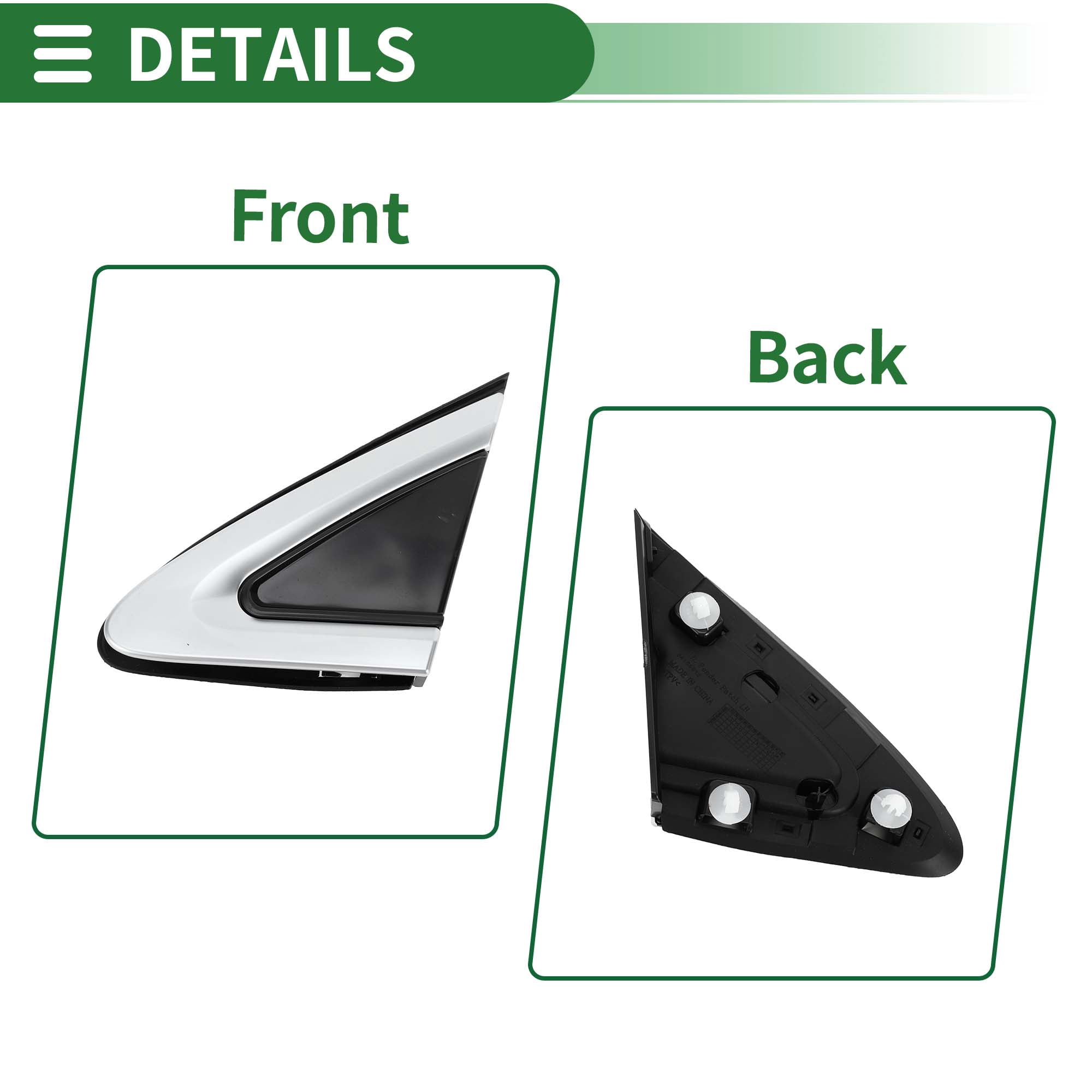 Unique Bargains Pillar Corner Triangle Trim for Cadillac XT5 2017 Plastic No.84186912