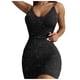thumbnail image 1 of Vestido cruzado sexy sin espalda con lentejuelas para mujer: vestido ajustado de color liso con mezcla de spandex, perfecto para fiestas/salidas nocturnas, varias tallas, 1 of 6