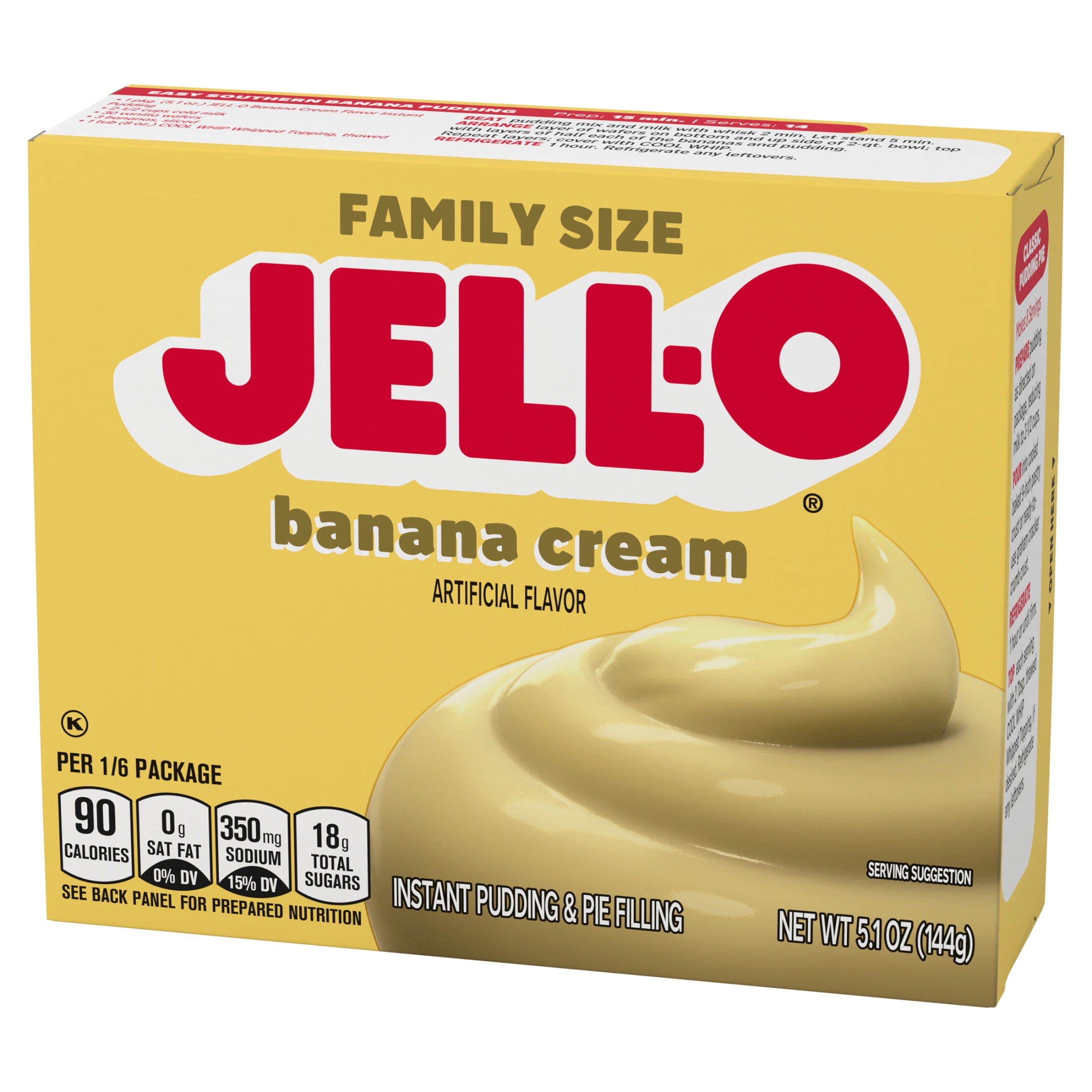 Jell-O, Instant Pudding Pie Filling, 5.1 oz, Banana Cream