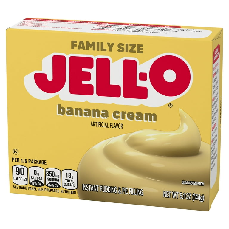 8 pack) Jell-O Banana Cream Instant Pudding Mix & Pie Filling, 5.1