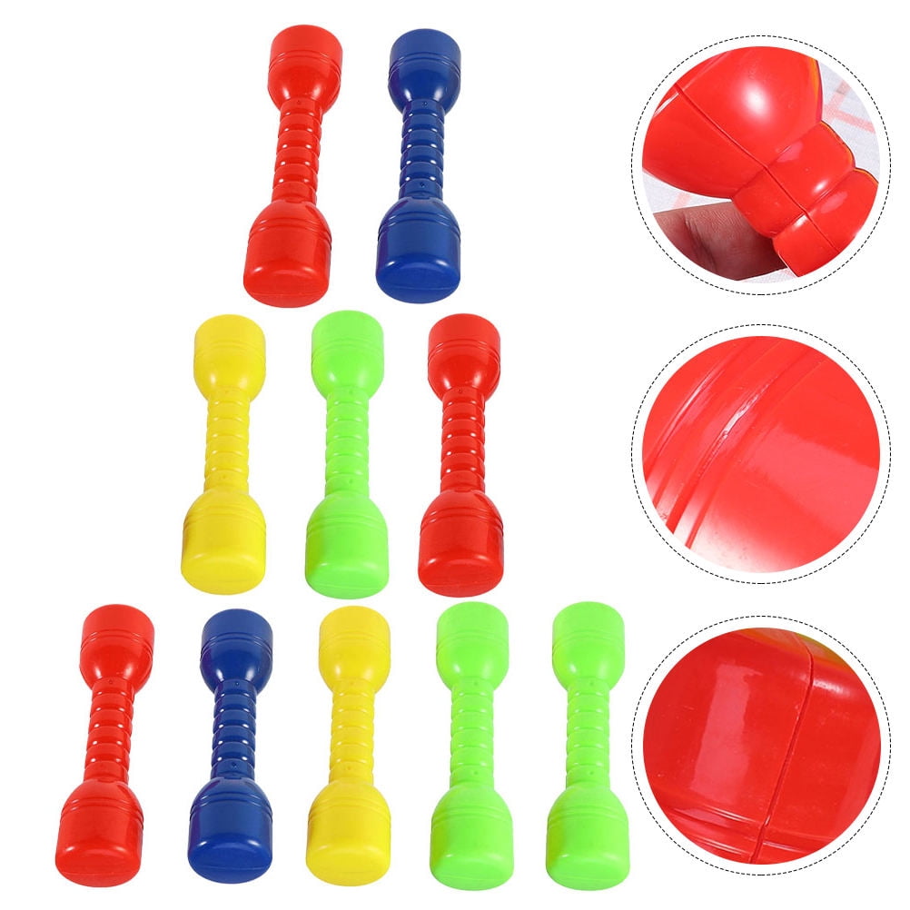 Hytrove 10pcs Dumbbell Training Exercise Toy Ergonomic ABS Coordination Training Playtime