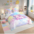 thumbnail image 3 of Erosebridal Cute Unicorn Bed In A Bag Twin Size, Initial Printed A Bed Set, Rainbow Galaxy Bedding Twin Size, Microfiber Bedroom Decorative,7 Pieces Reversible, 3 of 5