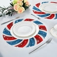 thumbnail image 4 of SKYSONIC American Flag & Swirly Stripes Round Placemats for Dining Table Non-Slip Heat-Resistant Polyester Table Mats Set of 6 Washable Table Mats for Kitchen Dining Table Decoration (908), 4 of 5