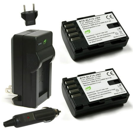 Replacement for Panasonic Lumix DC-GH5 Battery (2-Pack, 2000mAh) and Charger