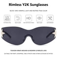 thumbnail image 3 of Gafas de Sol LIKSMU Sin Montura Estilo Y2K con Lentes Negras, 3 of 6
