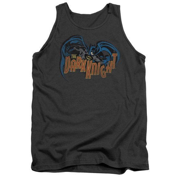 Batman Retro Dark Knight Adult Tank Top Charcoal