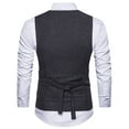 thumbnail image 4 of EQWLJWE Men Woolen Double-breasted Vest Suit Retro Business Waistcoat Men's Coat Jacket Holiday Clearance, 4 of 5