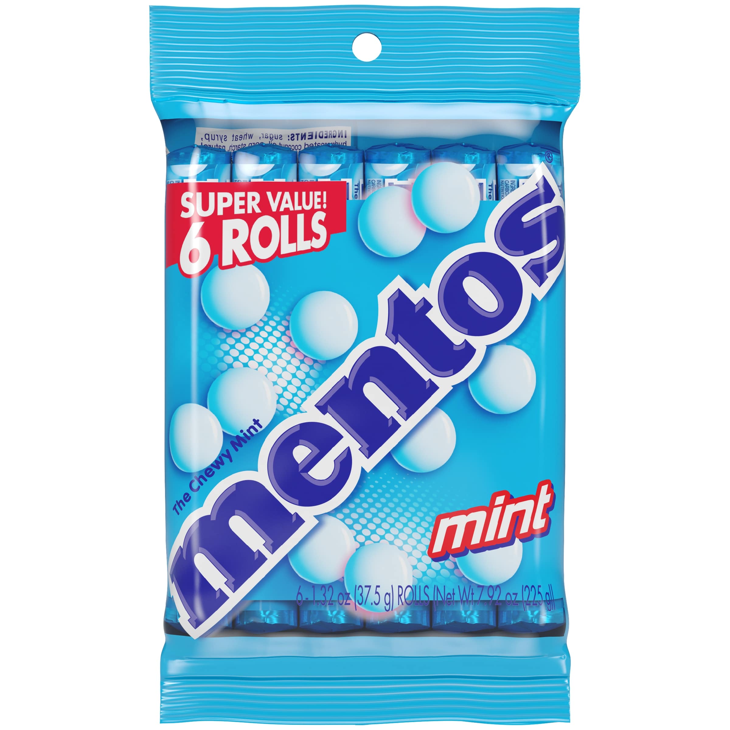 Mentos Chewy Mint Candy Roll, Peppermint, Peanut Free, Regular Size, 1.32 oz, 6 Count - image 5 of 8