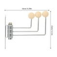 thumbnail image 2 of OULII Beige Wall Mounted Coat Rack with Foldable Metal and Wooden Swivel Hooks for Space Saving, 2 of 8