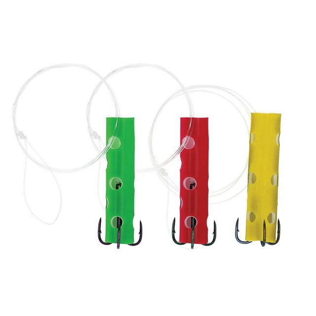 Eagle Claw ECDT1 Catfish Dip Tube Rigs Three Pack Green/Red/Yellow w