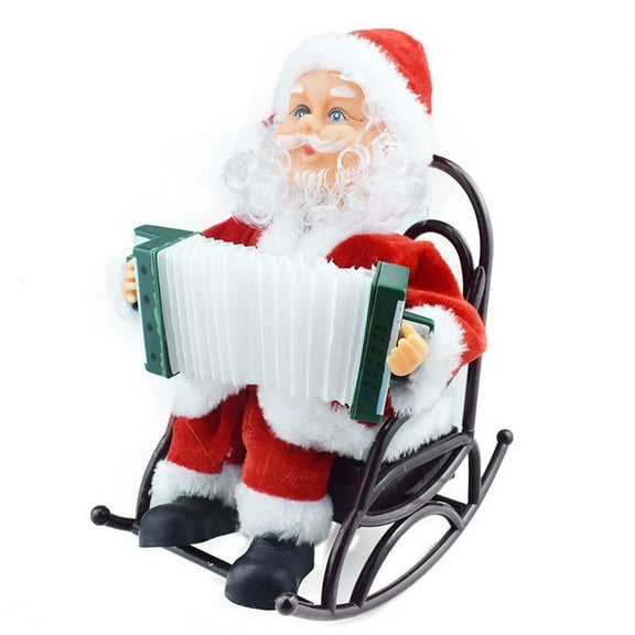 Pretyzoom 1Pc Electric Santa Claus in Rocking Chair Assorted Color Christmas Indoor Decor