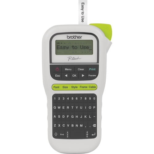P-touch P-Touch 11 Handheld Label Maker, Thermal Transfer, 0.79 in/s Mono, Tape, Label0.14", 0.24", 0.35", 0.47", Battery, Power Adapter (PTH110) | 5-Pack (5 Total)