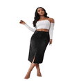 thumbnail image 6 of LYMAYTER Women Vintage Denim Skirt Mid-Length Split Hem A-Line Casual Classic for Jean Skirt S-2XL, 6 of 10