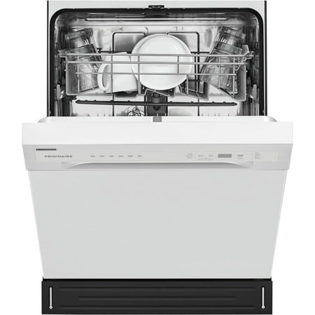 Frigidaire - 24" Compact Front Control Built-In Dishwasher with Stainless Steel Tub, 52 dBA - White