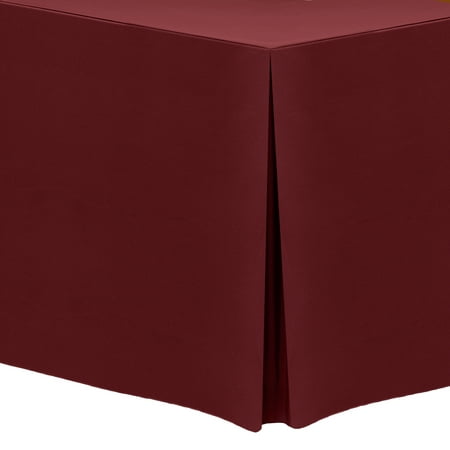 

Ultimate Textile (2 Pack) 8 ft. Fitted Polyester Tablecloth - for 18 x 96-Inch Banquet and Folding Rectangular Tables - 42 H Brick Rust Red