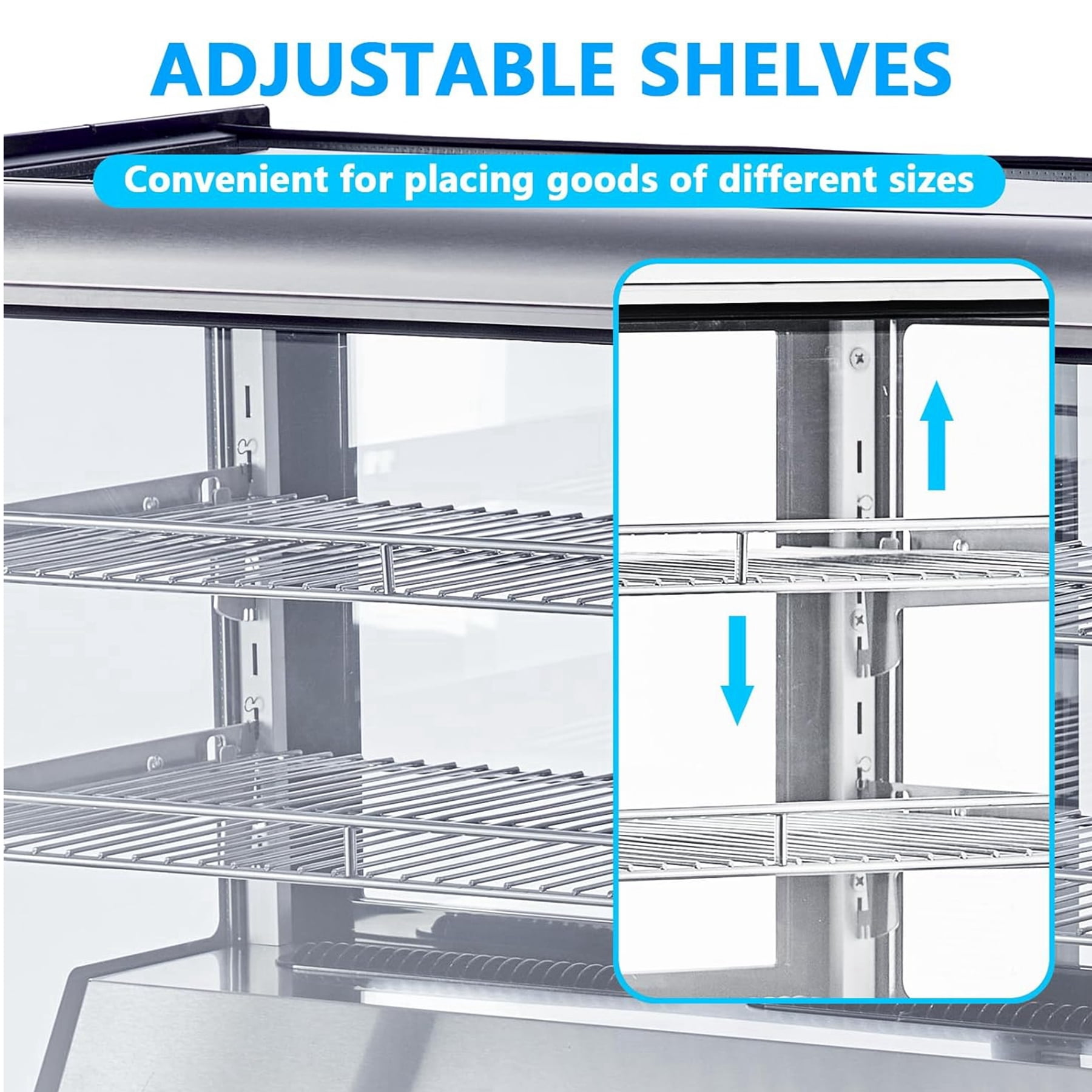 Aoile Commercial Countertop Refrigerator Display Case 8.1 Cu. Ft with Interior LED Lighting & Rear Sliding Door