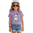 thumbnail image 5 of Gubotare Toddler Little Boy Girl Halloween Shirt Kid Pumpkin Face Glow in The Dark Truck Tshirt Short Sleeve Tee Top Halloween Pjs Kids (Purple,2-3 Years), 5 of 5
