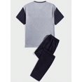thumbnail image 2 of Men Slogan Graphic Contrast Sleeve Tee & Pants PJ Set, 2 of 5
