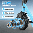 thumbnail image 2 of 350W Motor Electric Scooter for Adults,19 MPH, 21Mile Range, 10”Wear-resistant Solid Tires, Portable Foldable Commuting E Scooter Blue, 2 of 7