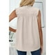 thumbnail image 5 of Camiseta sin mangas para mujer camiseta sin mangas de verano para mujer camisas informales de poliéster sin mangas chaleco con cuello de botones lavable a máquina ANGGREK Otros, 5 of 6