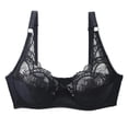 thumbnail image 1 of VEKDONE Woman's Printing Gathered Together Large Size Daily Bra Underwear No Rims Black 100D, 1 of 2