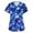 Dark Blue, variant on Halloween Witch Scrub Top Women Soft Stretch Hospital Nursing Tunic Top Soft Breathable V Neck Carer Uniform