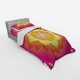 thumbnail image 3 of Ambesonne Leaf Bedding Set 4 Pcs, Lotus Planet Astral Cosmic, Queen, Hot Pink Yellow Red, 3 of 3