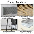 thumbnail image 4 of Nathaniel Home Jennifer King Beds, Velvet Upholstered Tufted Bed, Platform Bed Frame with Diamond, Low Profile Platform Beds Strong Wooden Slats White, 4 of 9