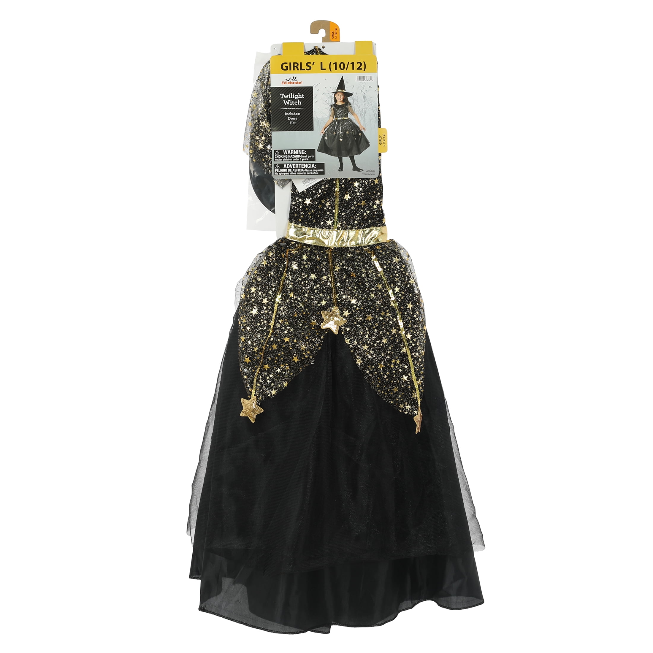 Twilight Witch Halloween Costume for Children, Girls' Size L (10/12), by Way to Celebrate