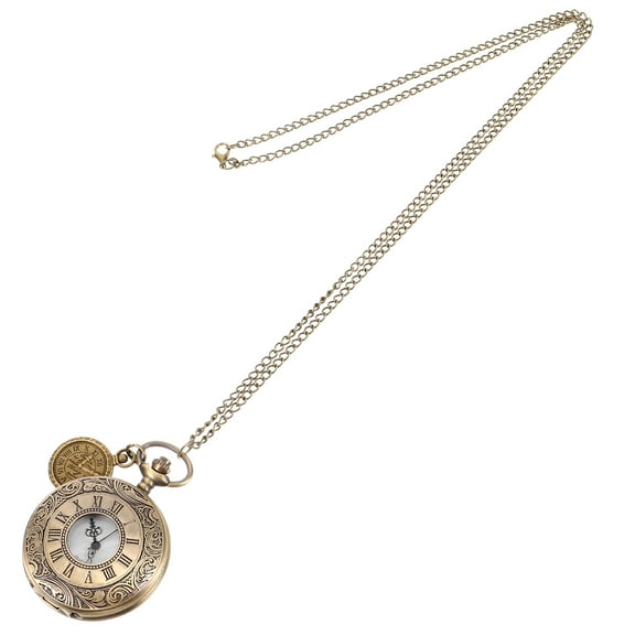 FRCOLOR Roman Numeral Pocket Watch Portable Pocket Watch Vintage Decorative Pocket Watch for Men