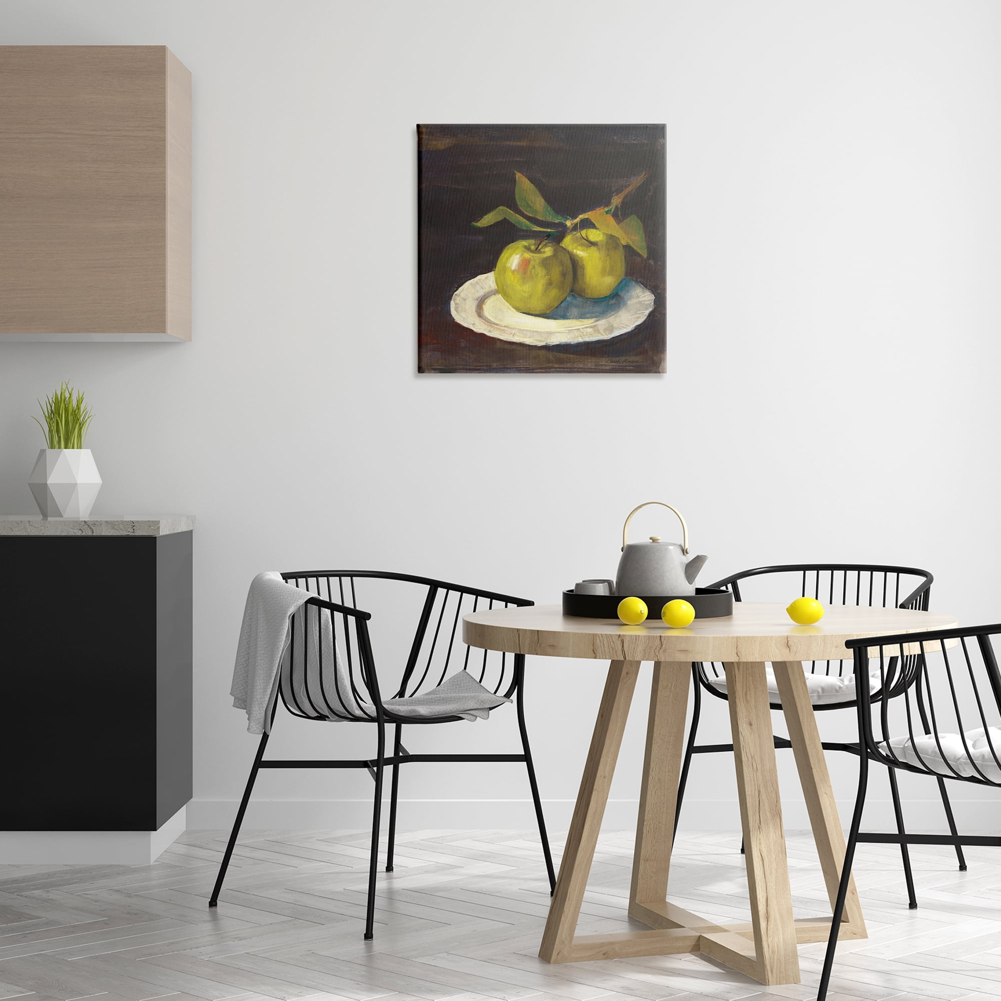 Stupell Industries Green Apple Still Life Food & Beverage Painting Wrapped Canvas Art Print Wall Art, 24 x 24