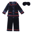thumbnail image 1 of Pijamas de invierno de terciopelo rojo, ropa para niños, niño y niña, conjuntos de pijamas navideños para bebé con lazo de encaje a juego para la familia, 1 of 5