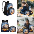 thumbnail image 2 of Yspwyqan Fire Water Baseball Backpack Set With Lunch Box Pencil Case for Kids, Double Zipper Lightweight Fits 14" Laptop Bookbags for School Travel Hiking Daypack, 2 of 7