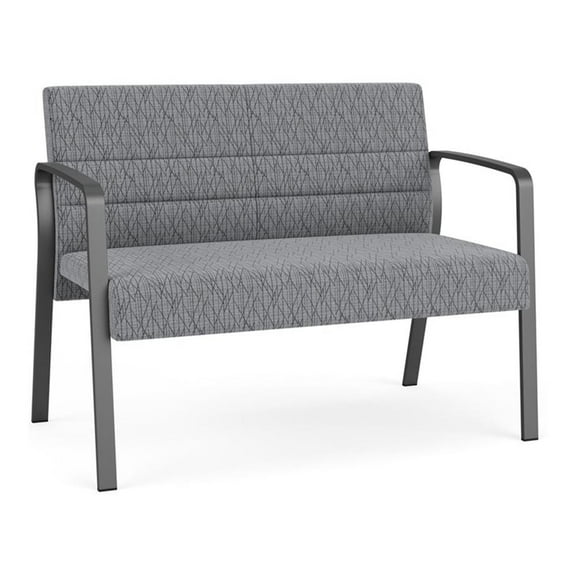 Waterfall Reception Waiting Room Healthcare Loveseat / Charcoal Steel / Gray