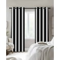 thumbnail image 3 of Fsddascl Black Striped Blackout Curtains for Bedroom/Living Room, Thermal Insulated Kitchen Curtains, Modern Farmhouse Black White Stripes Grommet Darkening Window Treatment Drapes 52"x54"x2, 3 of 8