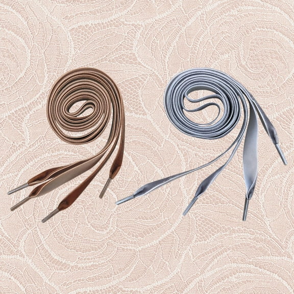 GOOHOCHY Wide Shoelaces for Shoe Use Made of Velvet Material Brown Color 2 Pairs 100cm