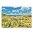 thumbnail image 1 of Landscape Cutting Board, Watercolor Style Artwork of a Mountain Setting with Houses or a Village, Decorative Tempered Glass Cutting and Serving Board, in 3 Sizes, by Ambesonne, 1 of 2