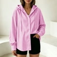 thumbnail image 2 of TaTaai Women's Striped Sun Protection Button Down Hoodie Long Sleeve Loose Shirt Jacket for Summer Beach, 2 of 5