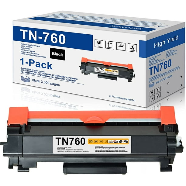 TN760 TN760 1 Pack Black High Yield Toner Cartridge Replacement for