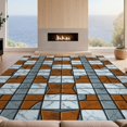 thumbnail image 2 of Design&I 5'x7' Washable Area Rug Beige Mottled Tone Symmetrical Print Contemporary Checkered Hallway for Small Living Room, Bedroom, Sleek Flatweave Pet Friendly & Non-Slip, 2 of 7