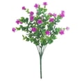thumbnail image 3 of chaungfeng 1PC Outdoor Artificial Plant Fake Stems Plants, 13inch Faux Plastic Greenery for Indoor Outside Hanging Garden Porch Window Box Home Wedding Farmhouse for Patio (Purplish Red), 3 of 4
