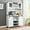White, variant on GAOMON 70" Farmhouse Coffee Bar Cabinet with Sliding Barn Door, Kitchen Hutch with Wine Rack and Glass Storage, Buffet Cabinet for Dining Room and Living Room, Light Oak