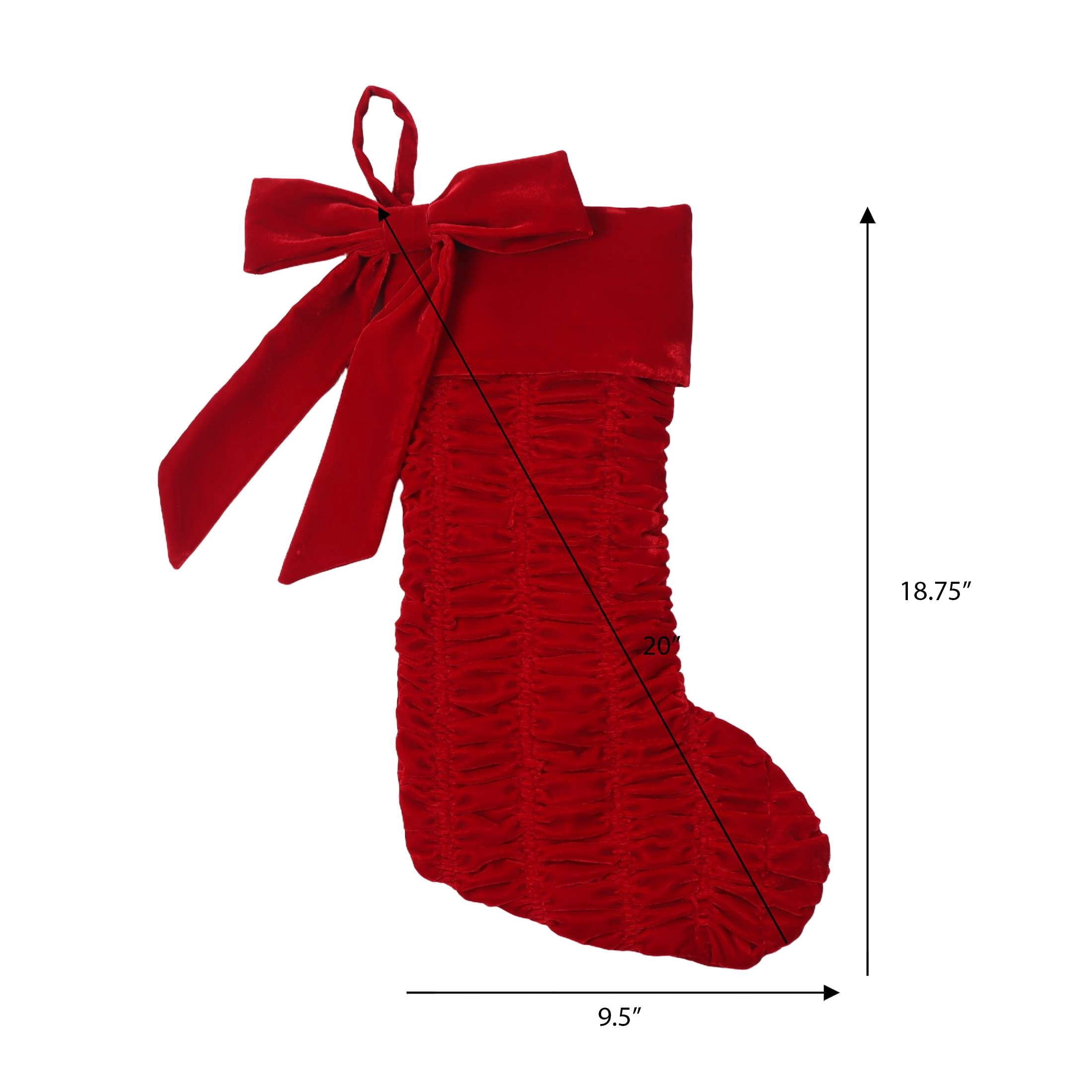 Velvet Ruffle Christmas Stocking, Red, 18", by Holiday Time