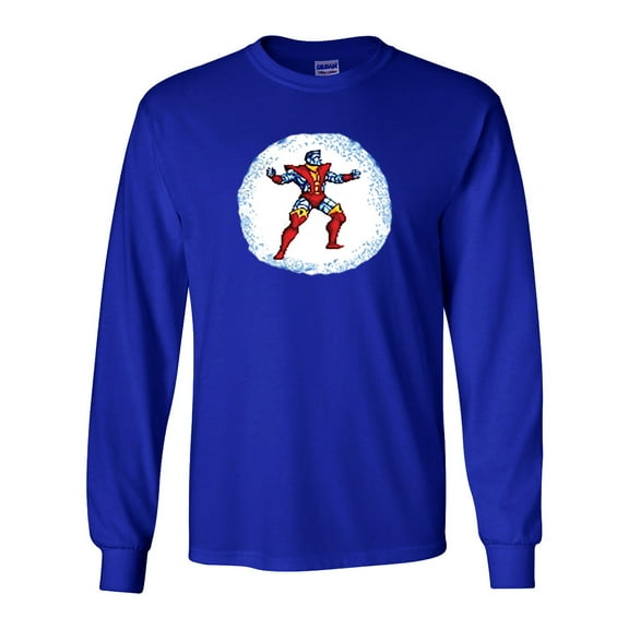 LONG SLEEVE Shedd Shirts Blue X-men Retro "Colussus"  Youth X-Large T-Shirt