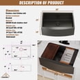 thumbnail image 4 of CASAINC Stainless Steel 36 in. 16-Gauge Single Bowl Farmhouse Apron Workstation Kitchen Sink in Gunmetal Black with Accessories, 4 of 8