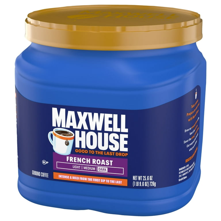 Maxwell House Dark French Roast Ground Coffee 25.6 oz Canister