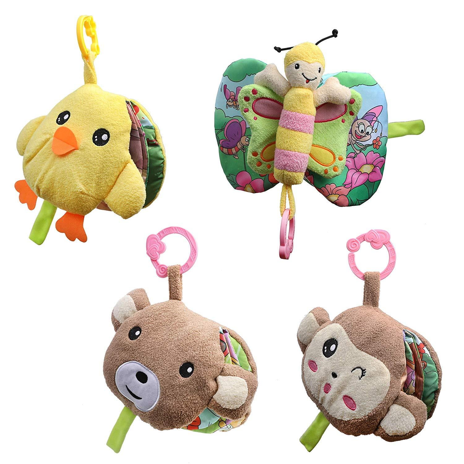 Top Right Toys Soft Crinkle Baby Toy Book with Plush Animal Covers 4